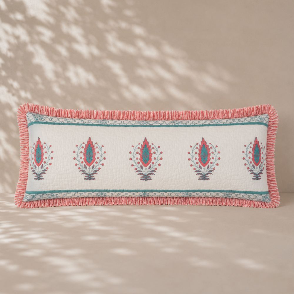 Mirdula Quilted Fringe Lumbar Pillow Cover