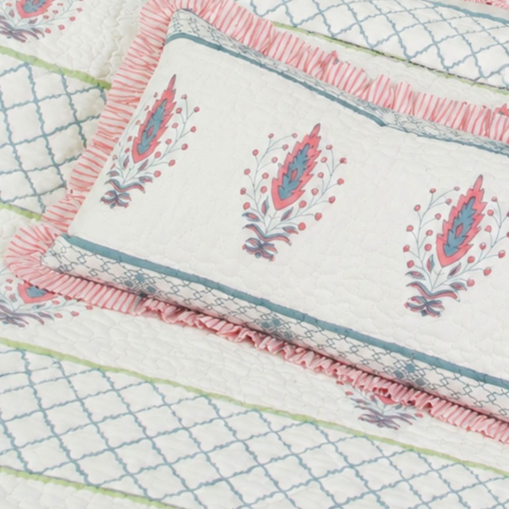 Mirdula Quilted Fringe Lumbar Pillow Cover