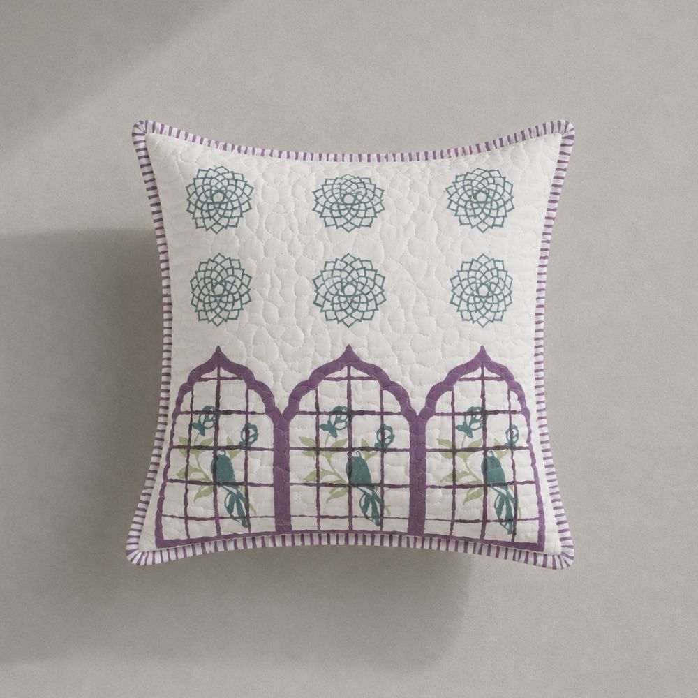 Jharokha Quilted Cushion Cover