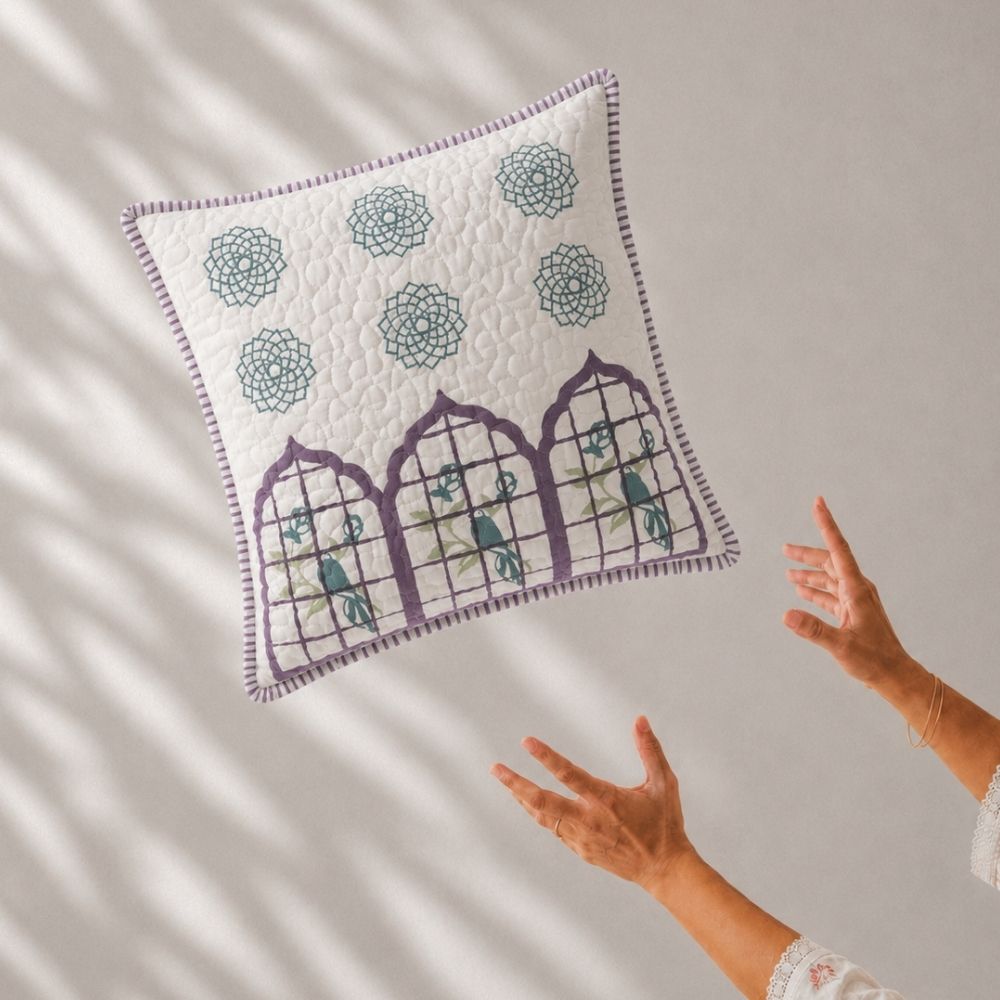 Jharokha Quilted Cushion Cover