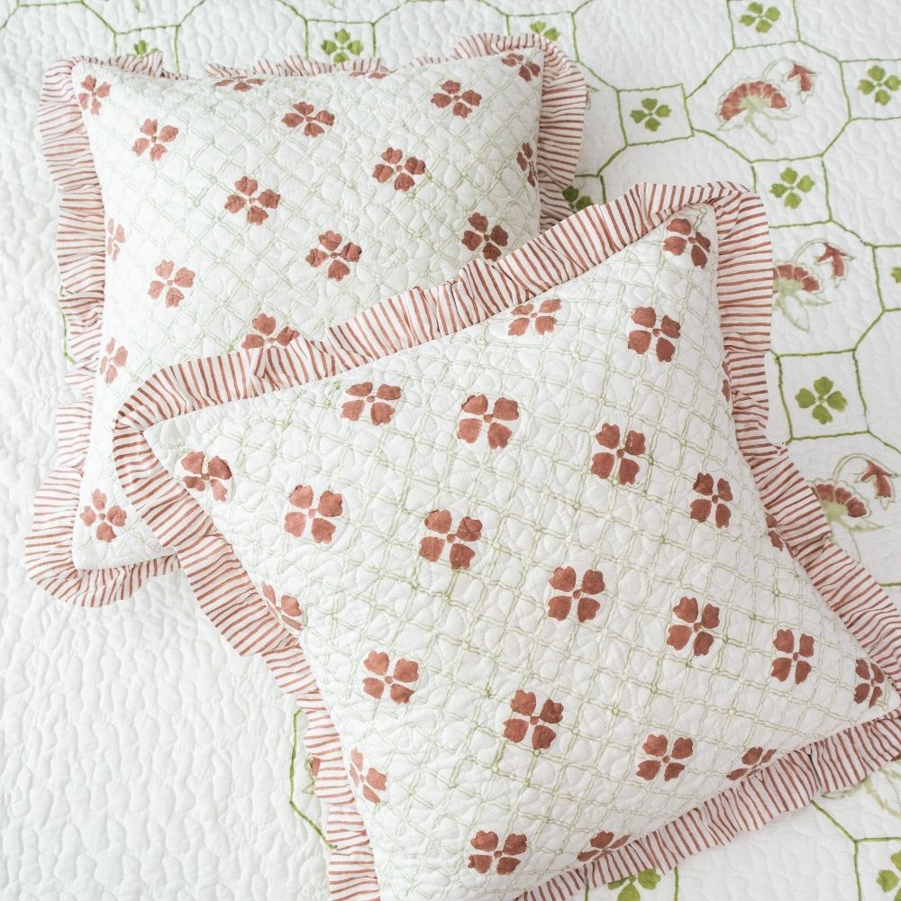 Haveli Quilted Fringe Cushion Cover