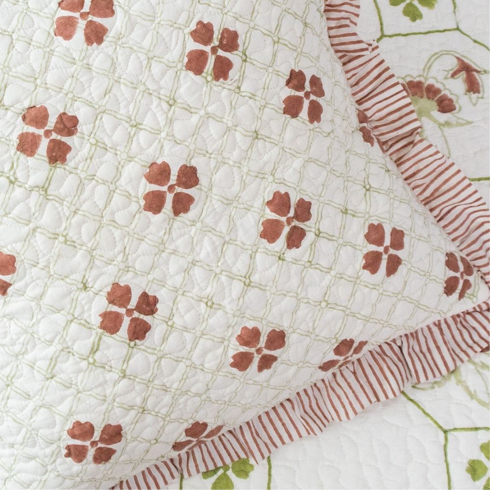 Haveli Quilted Fringe Cushion Cover