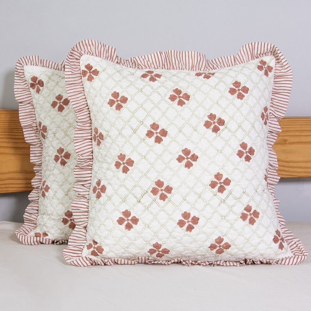 Haveli Quilted Fringe Cushion Cover