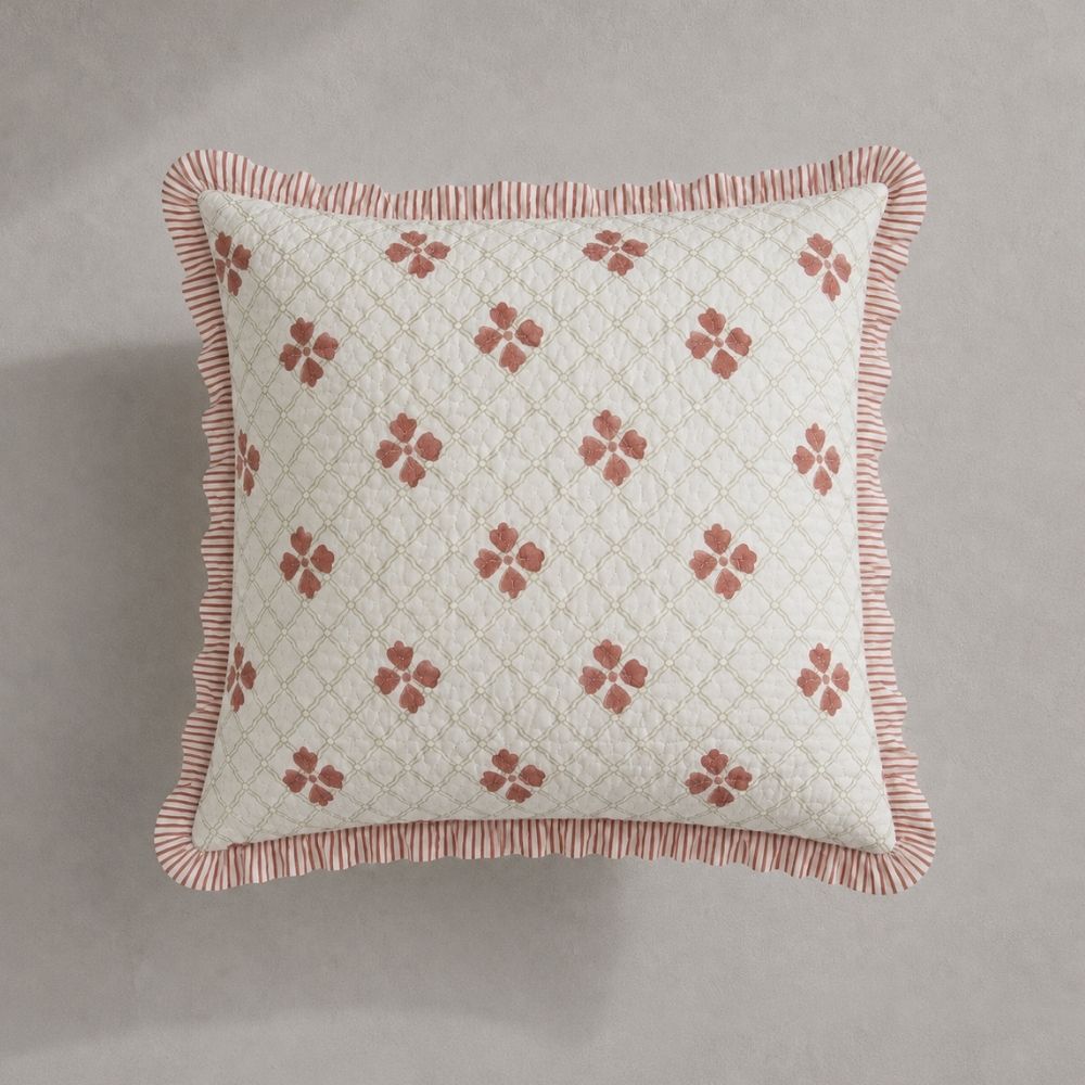Haveli Quilted Fringe Cushion Cover