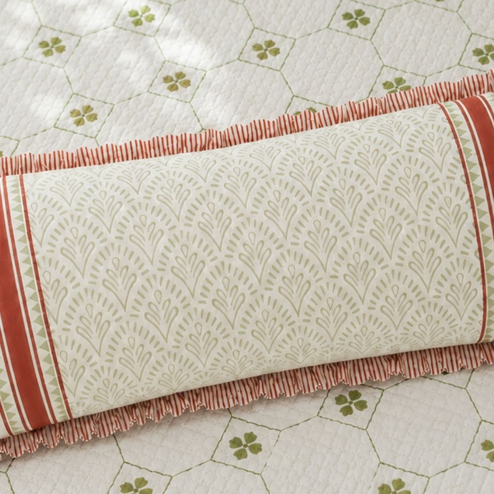 Haveli Quilted Fringe Lumbar Pillow Cover