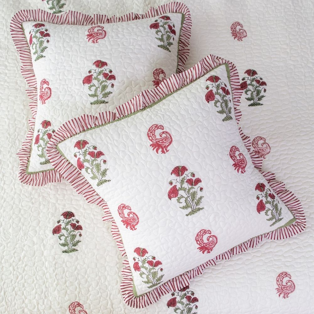 Amara Quilted Fringe Cushion Cover
