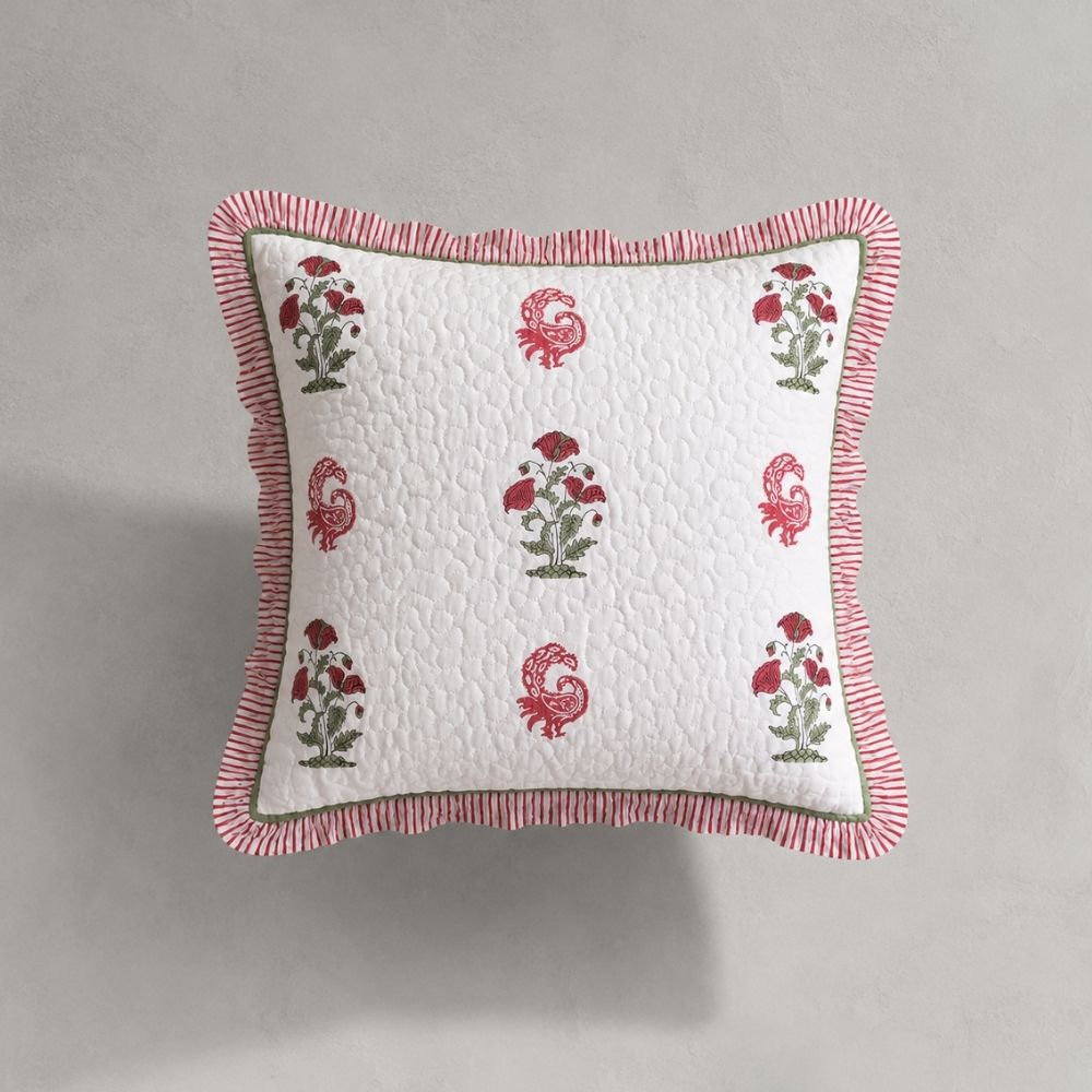 Amara Quilted Fringe Cushion Cover