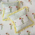 Gulnaar Quilted Fringe Cushion Cover