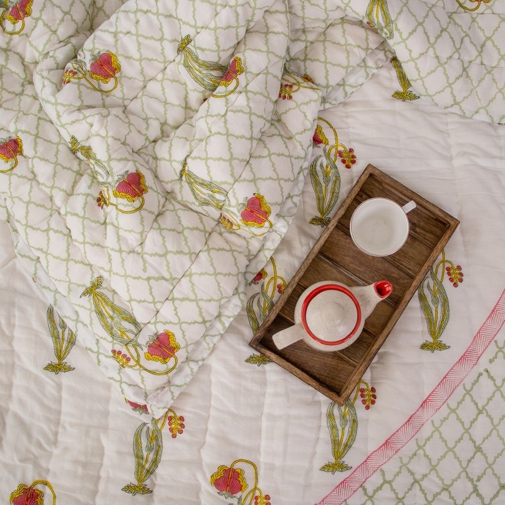 Gulnaar Reversible Jaipuri Quilt