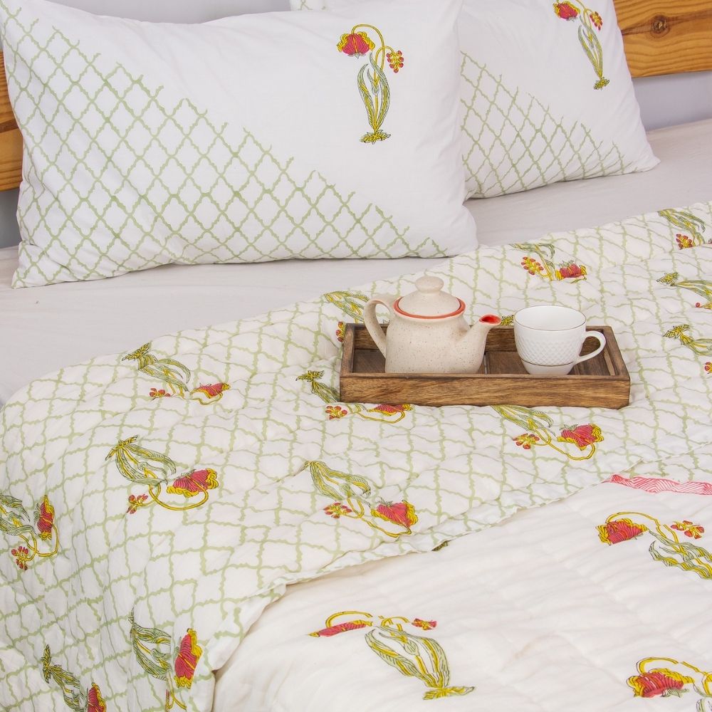 Gulnaar Reversible Jaipuri Quilt