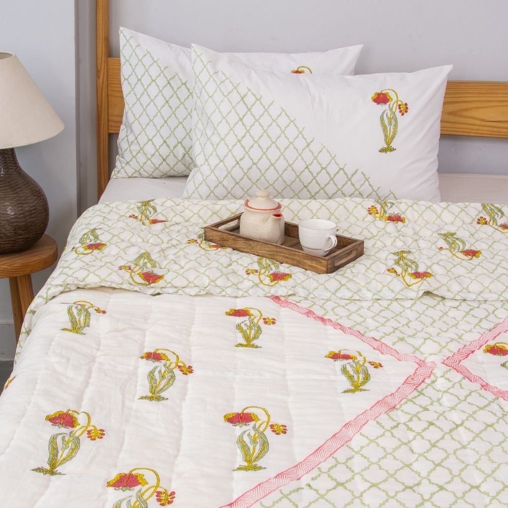 Gulnaar Reversible Jaipuri Quilt
