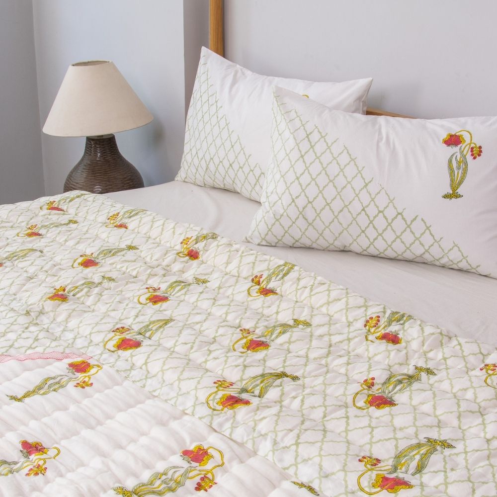 Gulnaar Reversible Jaipuri Quilt