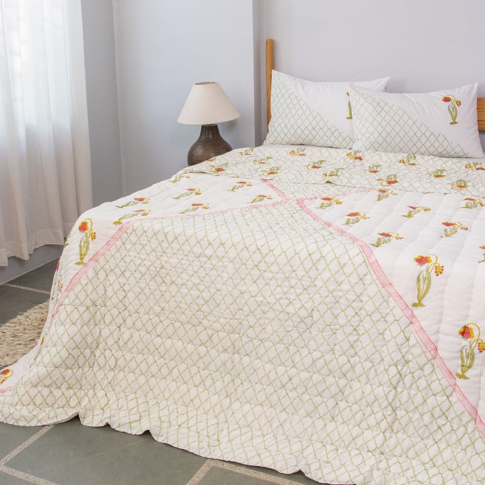 Gulnaar Reversible Jaipuri Quilt