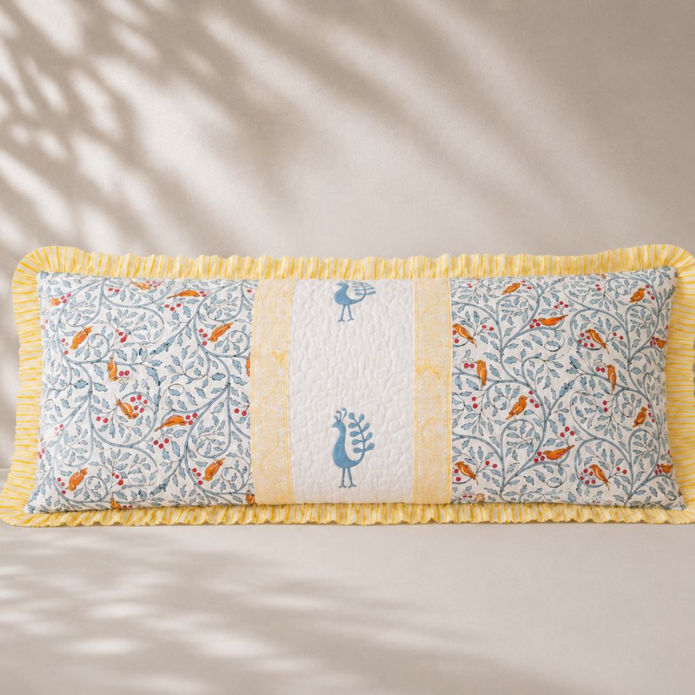 Madura Quilted Fringe Lumbar Pillow Cover