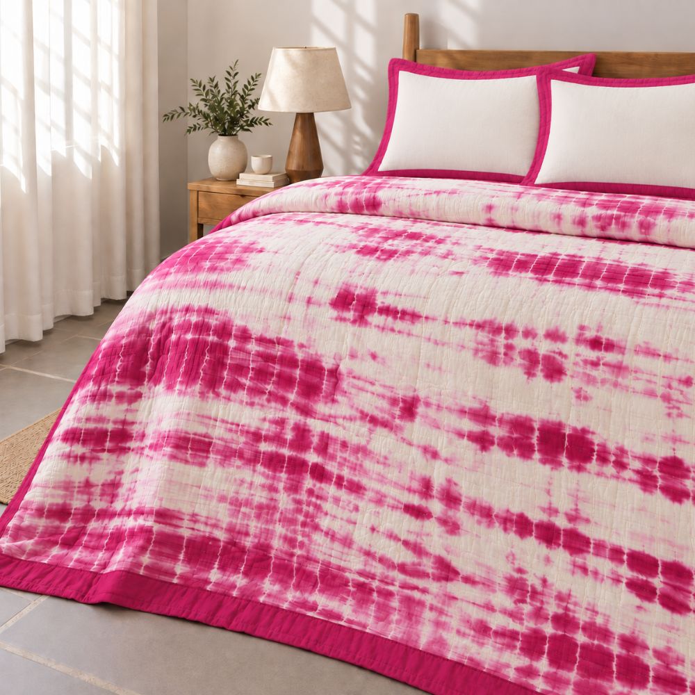 Gulabi Tie - Dye Jaipuri Quilt
