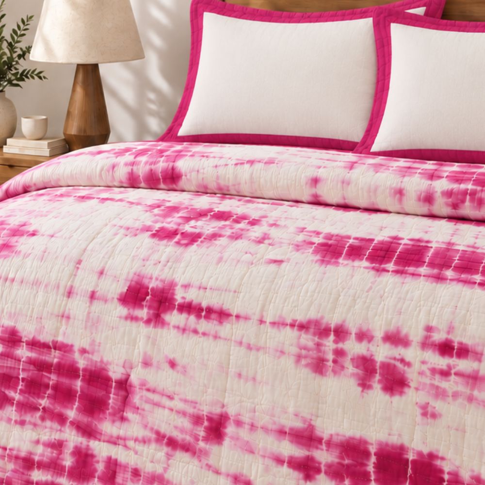 Gulabi Tie - Dye Jaipuri Quilt