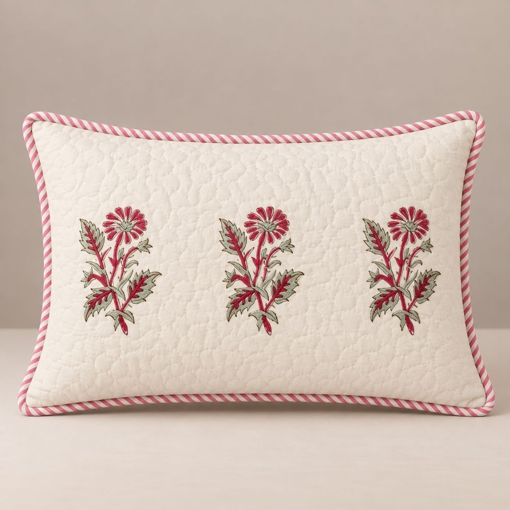 Kusum Quilted Lumbar Pillow Cover
