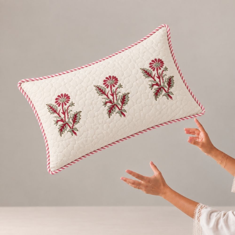 Kusum Quilted Lumbar Pillow Cover