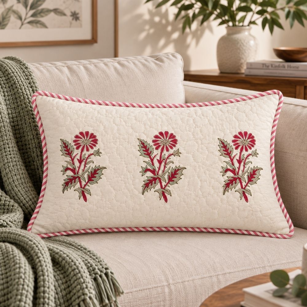 Kusum Quilted Lumbar Pillow Cover