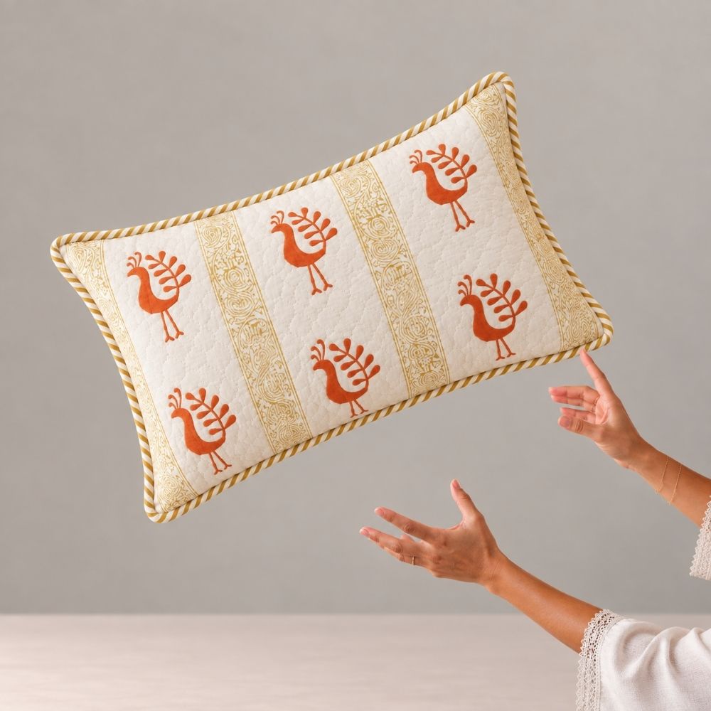 Madhura Quilted Lumbar Pillow Cover