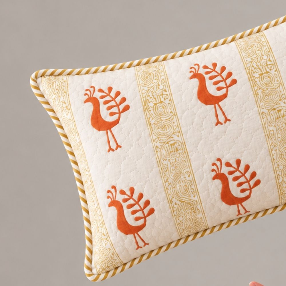 Madhura Quilted Lumbar Pillow Cover