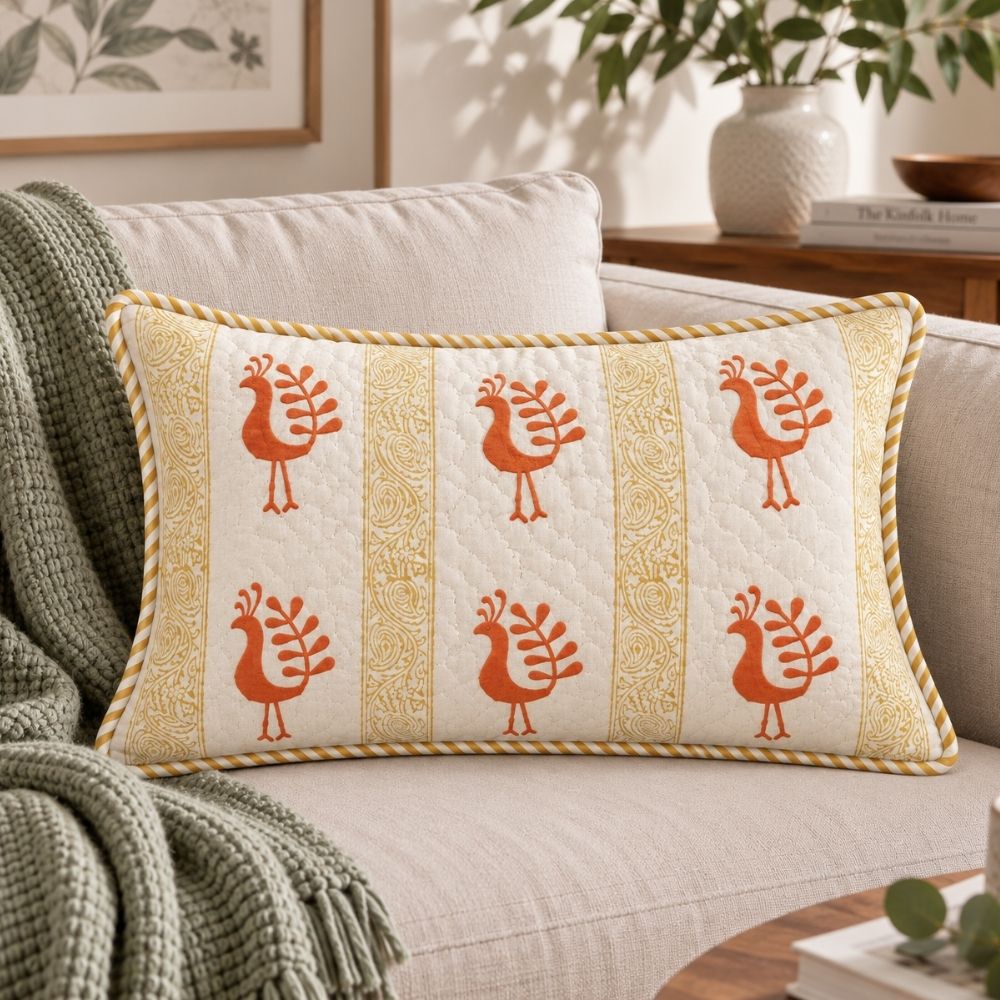 Madhura Quilted Lumbar Pillow Cover