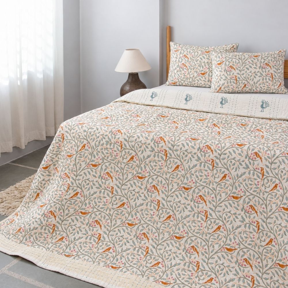 Madhura Reversible Kantha Jaipuri Quilt