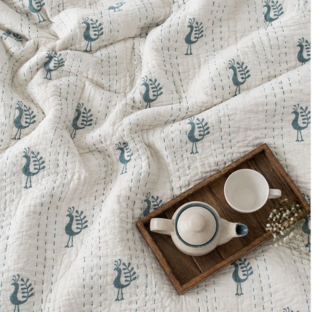 Madhura Reversible Kantha Jaipuri Quilt