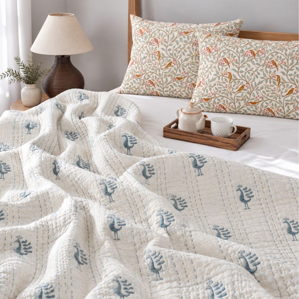 Madhura Reversible Kantha Jaipuri Quilt