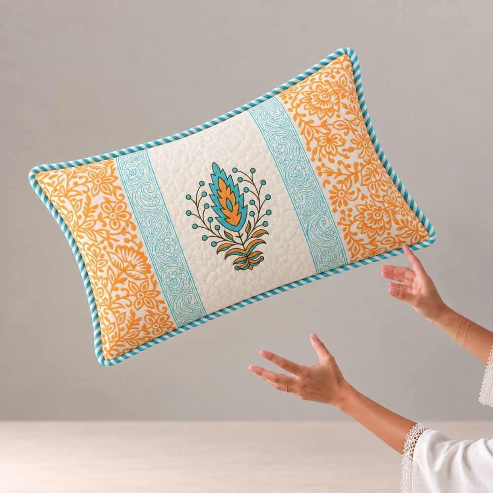 Malya Quilted Lumbar Pillow Cover