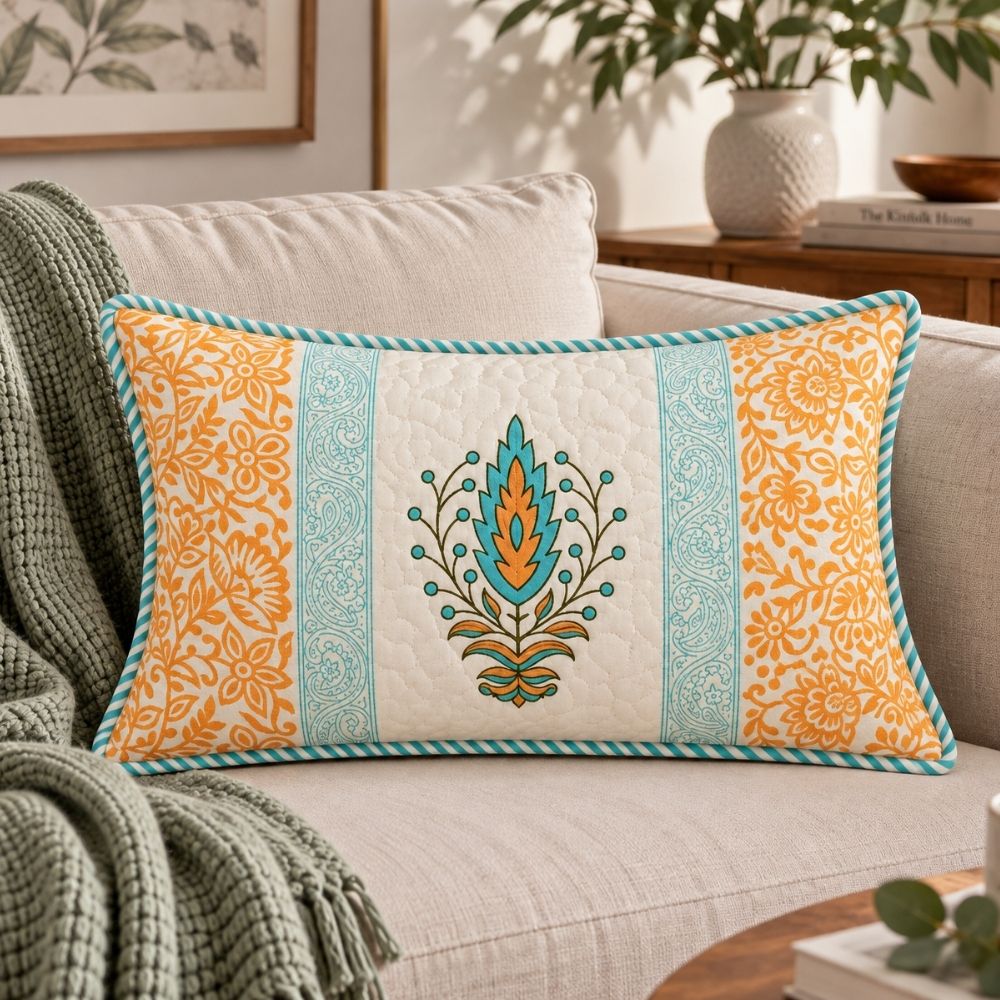Malya Quilted Lumbar Pillow Cover