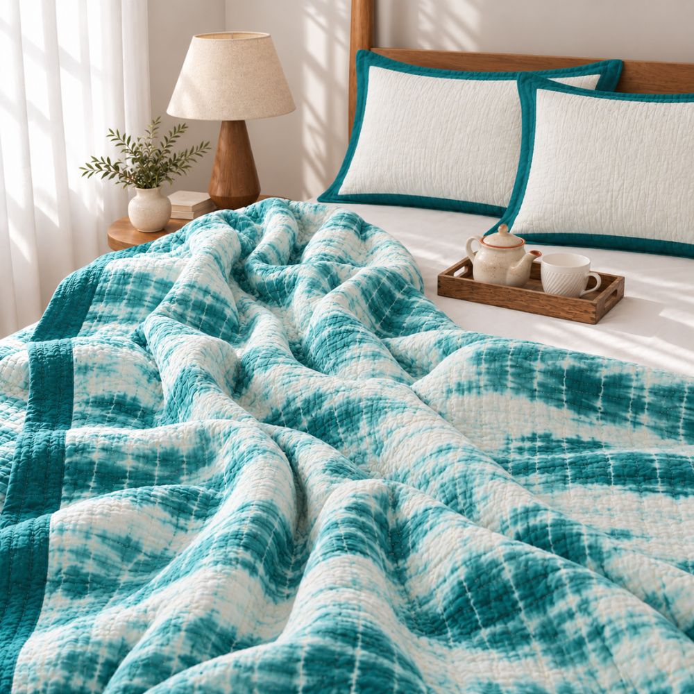 Neel Tie - Dye Jaipuri Quilt