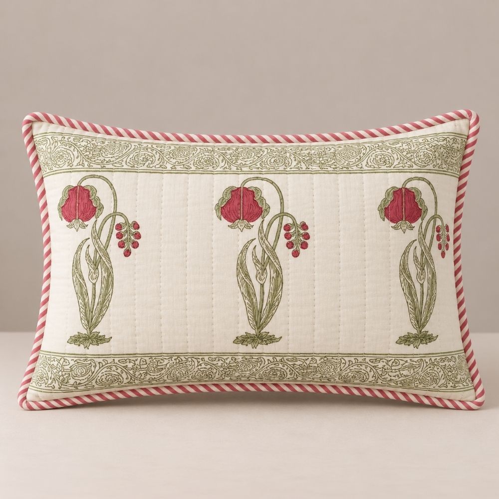 Ruhani Quilted Lumbar Pillow Cover