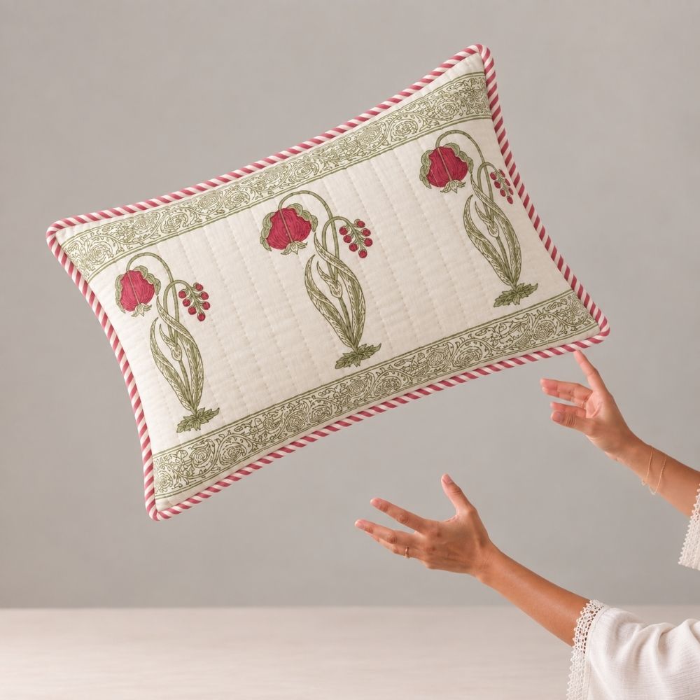Ruhani Quilted Lumbar Pillow Cover