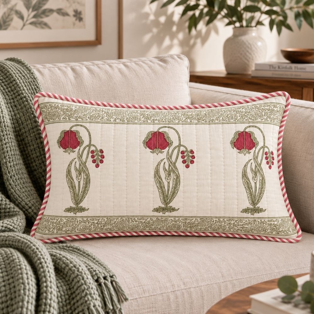 Ruhani Quilted Lumbar Pillow Cover