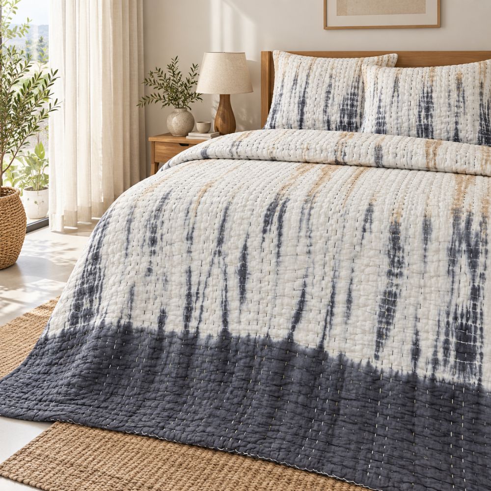 Tie - Dye Kantha Jaipuri Quilt