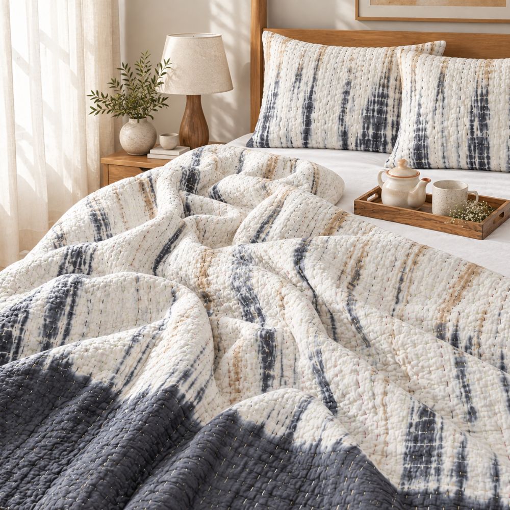 Tie - Dye Kantha Jaipuri Quilt