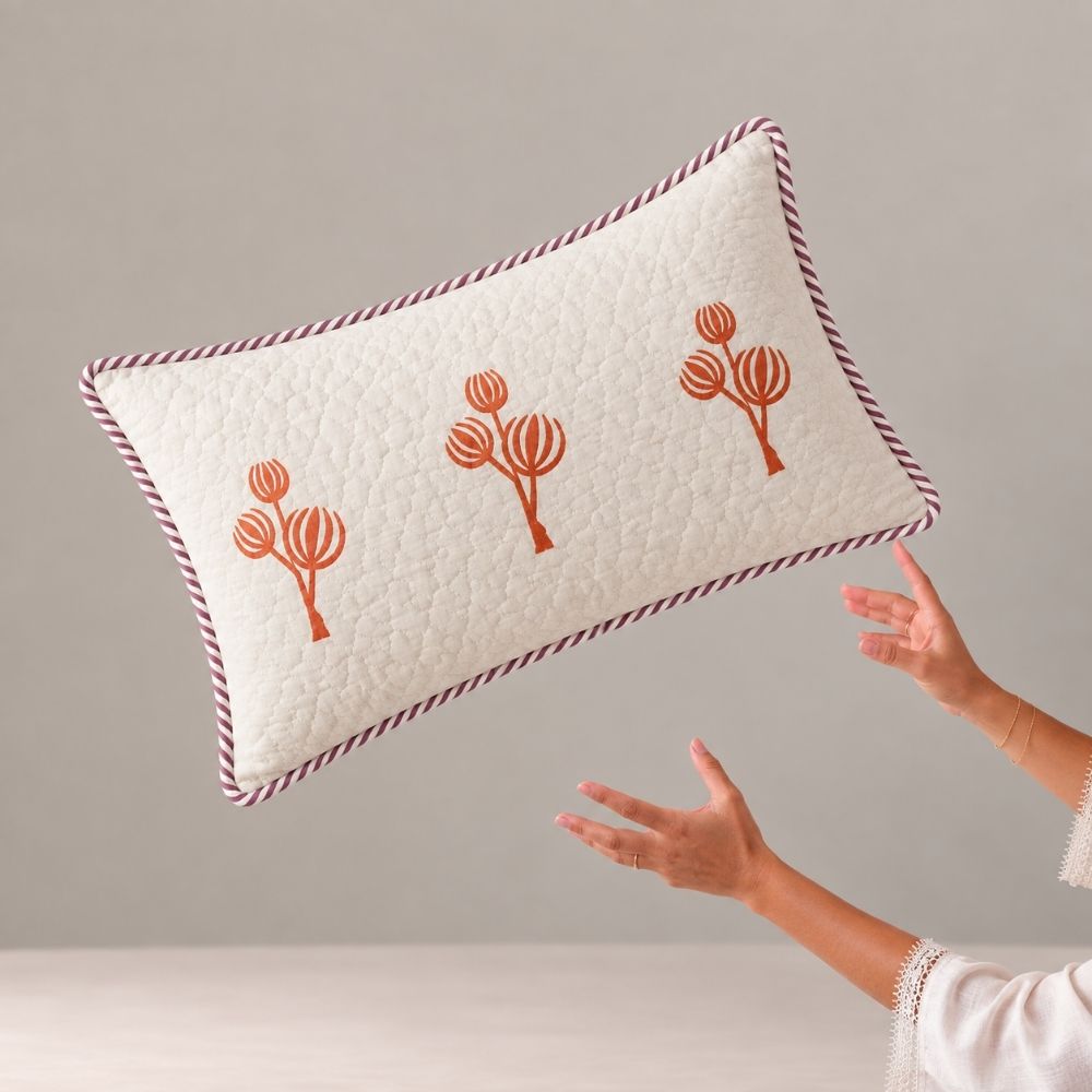 Zubha Quilted Lumbar Pillow Cover