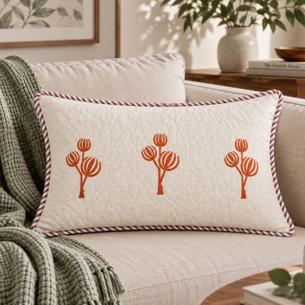 Zubha Quilted Lumbar Pillow Cover